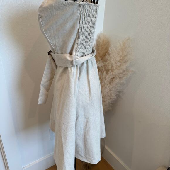 Monteau Linen Blend Strapless Belted Pockets A-Line Mini Dress - Picture 2 of 9